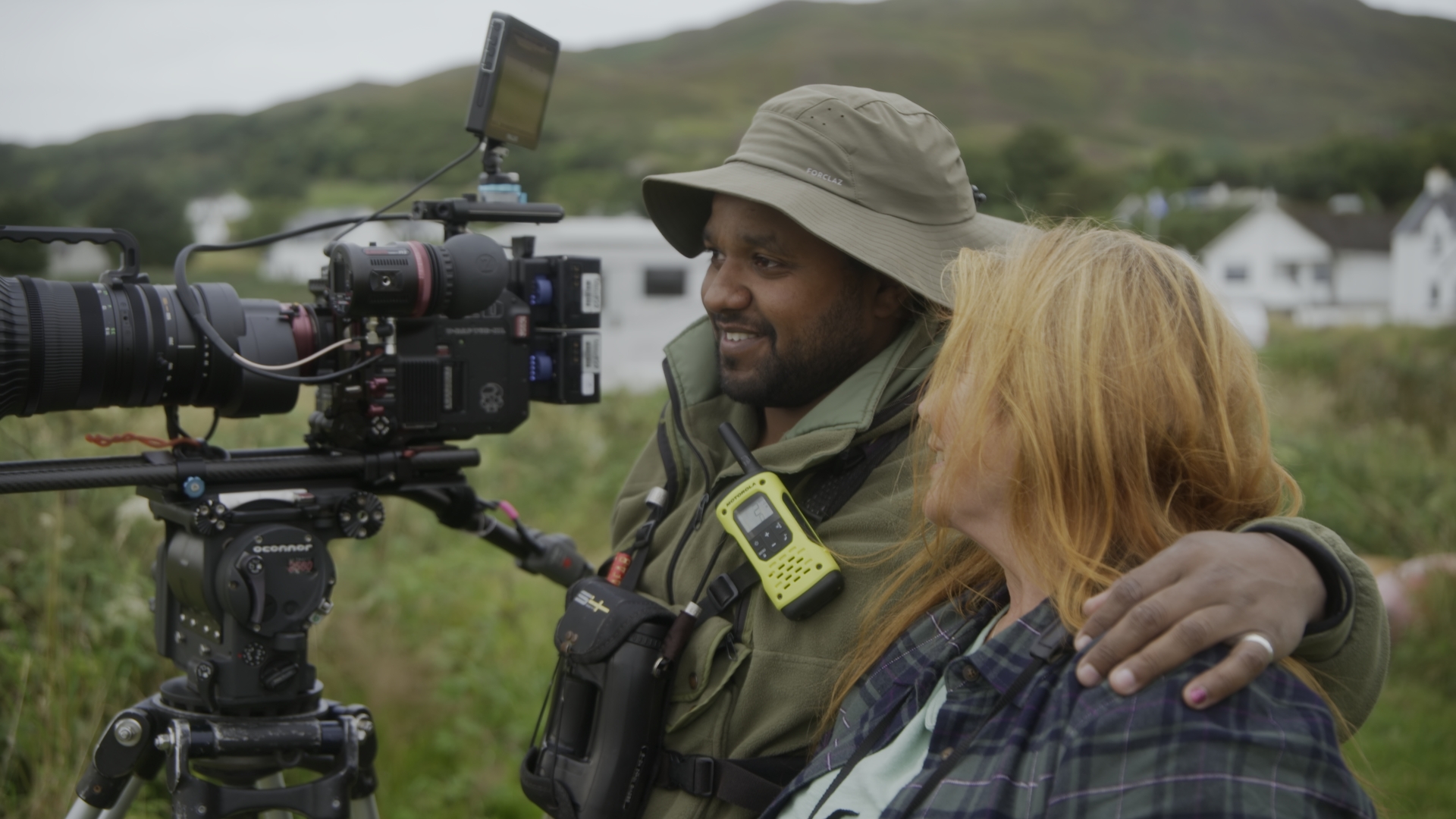 Camera operator Hamza with camera